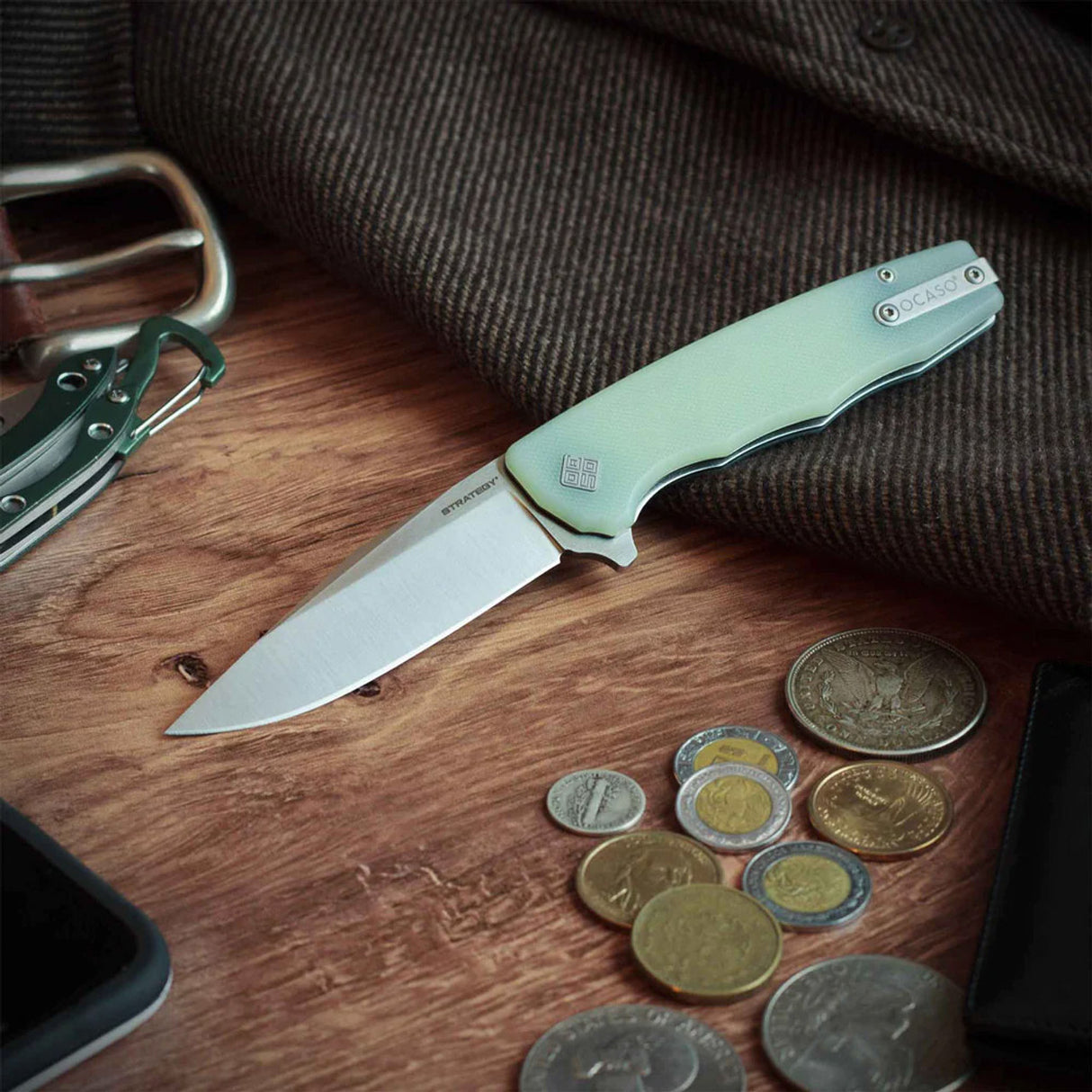 Ocaso Knives The Strategy 29JGD - Jade G-10 + Satin