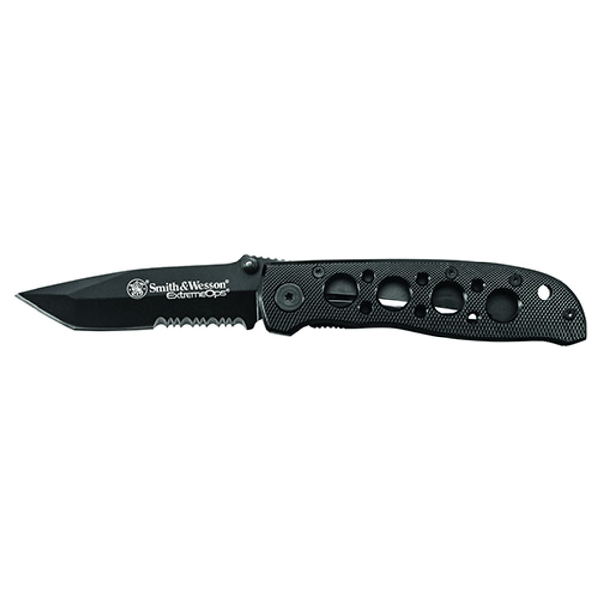 Smith & Wesson Extreme Ops CK5TBS Liner Lock Serrated Folding Knife with Tanto Blade