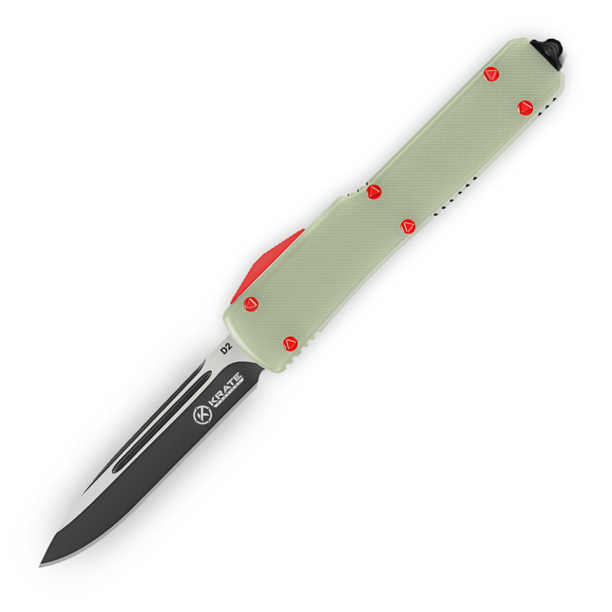 Krate Tactical KRT-OTF-G10-X Jade G10 OTF Knife with Red Hardware