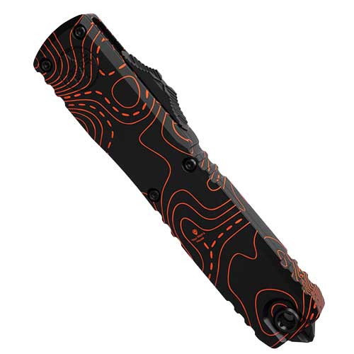 Microtech Ultratech T/E Gen IV Topographic Black/Orange 11234-1TPBKORCS