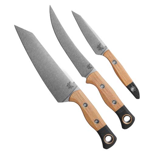 Benchmade 3PC Travel Set Fixed Blade Cutlery / Maple Valley Richlite  CPM154 / 4005-02