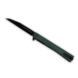 Ocaso Knives BSAAGWB Solstice - Wharncliffe Black Blade & Antique Green Titanium Handle
