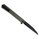 Ocaso Knives BSAEBWB Solstice - Black Wharncliffe Blade with Engraved Titanium Handle