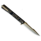Ocaso Knives BSAGCHS Solstice - Satin Harpoon Blade with Grunge Camo Titanium Handle