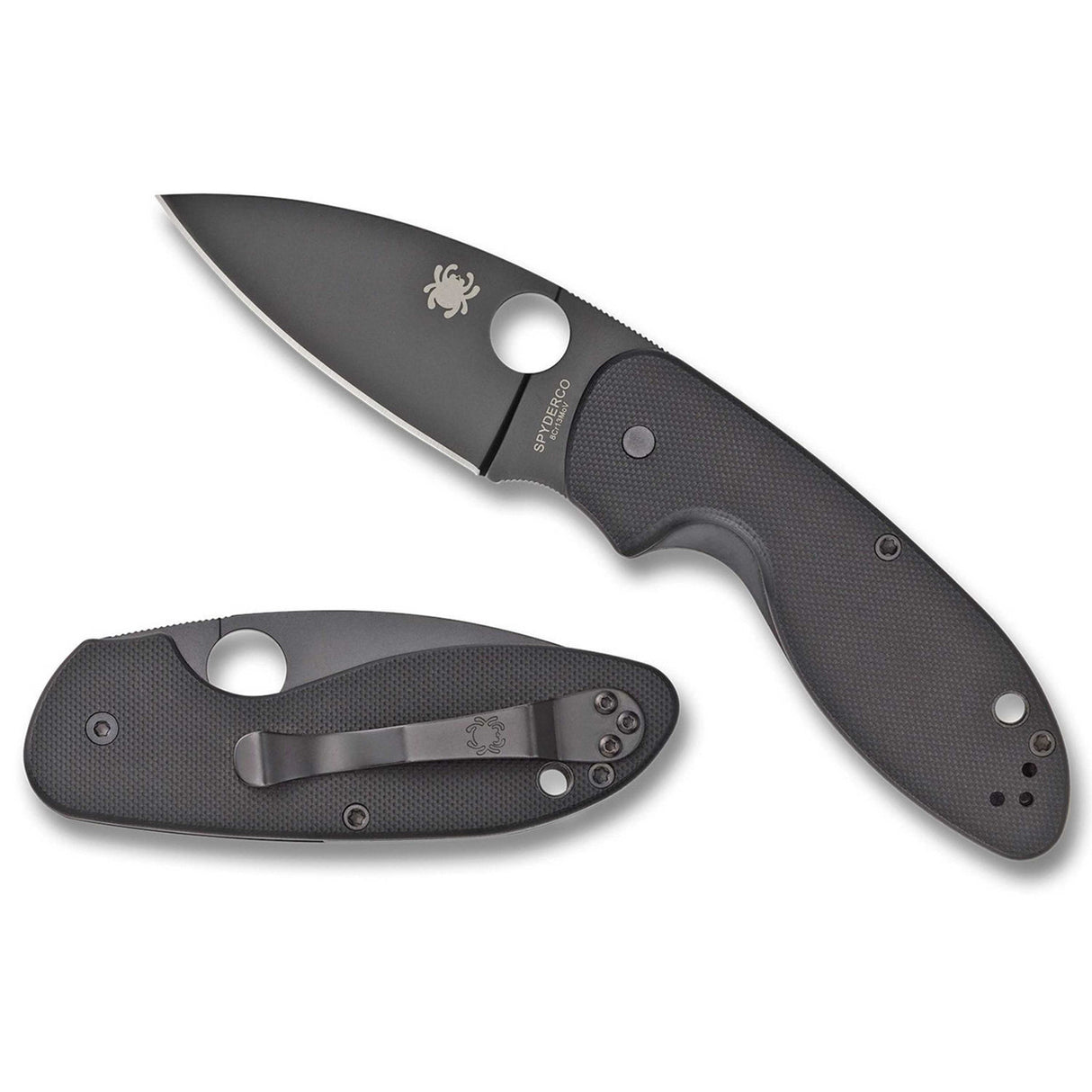 Spyderco C216GPBBK Efficient G-10 Black/Black Blade