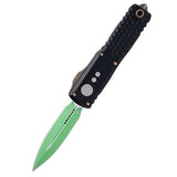 Microtech UTX-85 Gen IV D/E Jedi Master W/ Green Blade Broze Hardware & Black Chassis 12324-1JM