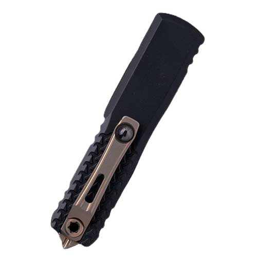 Microtech UTX-85 Gen IV D/E Jedi Master W/ Green Blade Broze Hardware & Black Chassis 12324-1JM