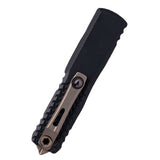 Microtech UTX-85 Gen IV D/E Jedi Master W/ Green Blade Broze Hardware & Black Chassis 12324-1JM