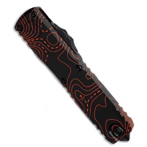 Microtech Ultratech T/E Gen IV Topographic Black/Orange 11234-1TPBKORCS